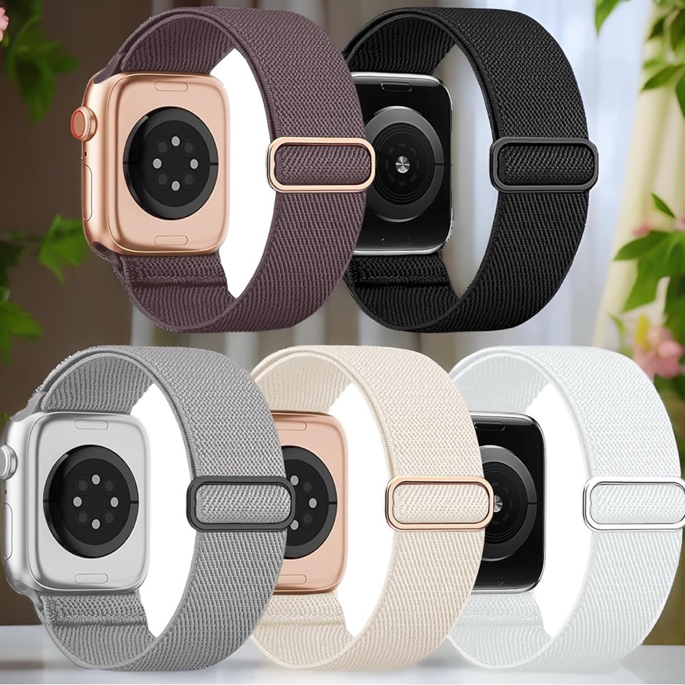 5 Pack Stretchy Solo Loop Compatible with Apple Watch